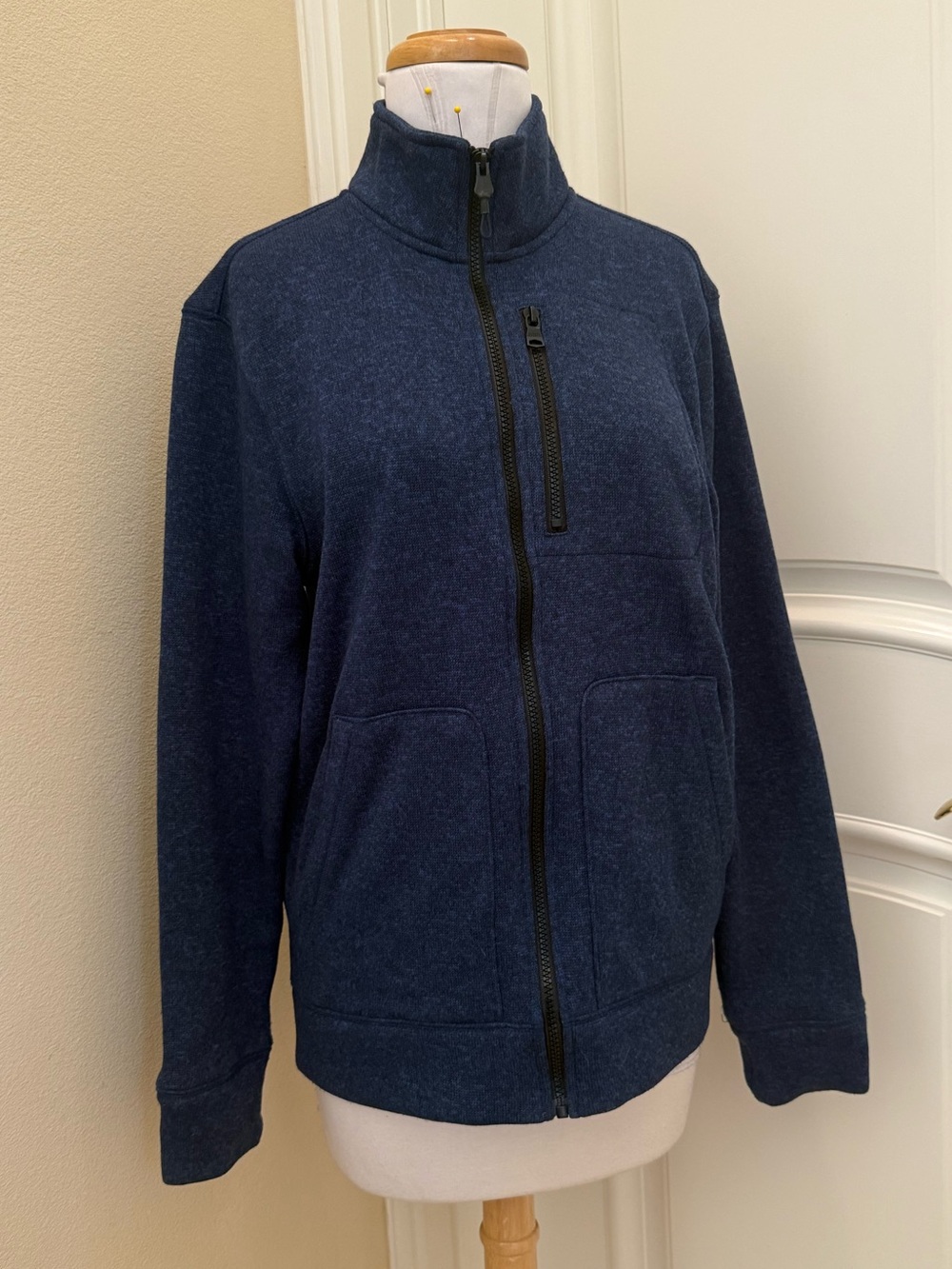 Banana Republic dark blue heavy knit zipper jacket